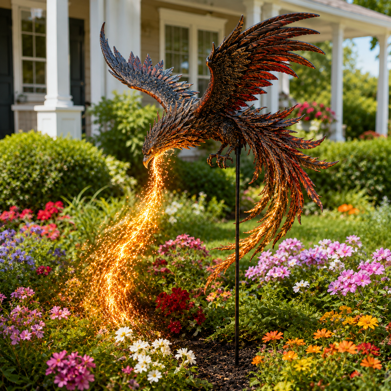 🐦🔥 Solar Powered Phoenix Fire Garden Light