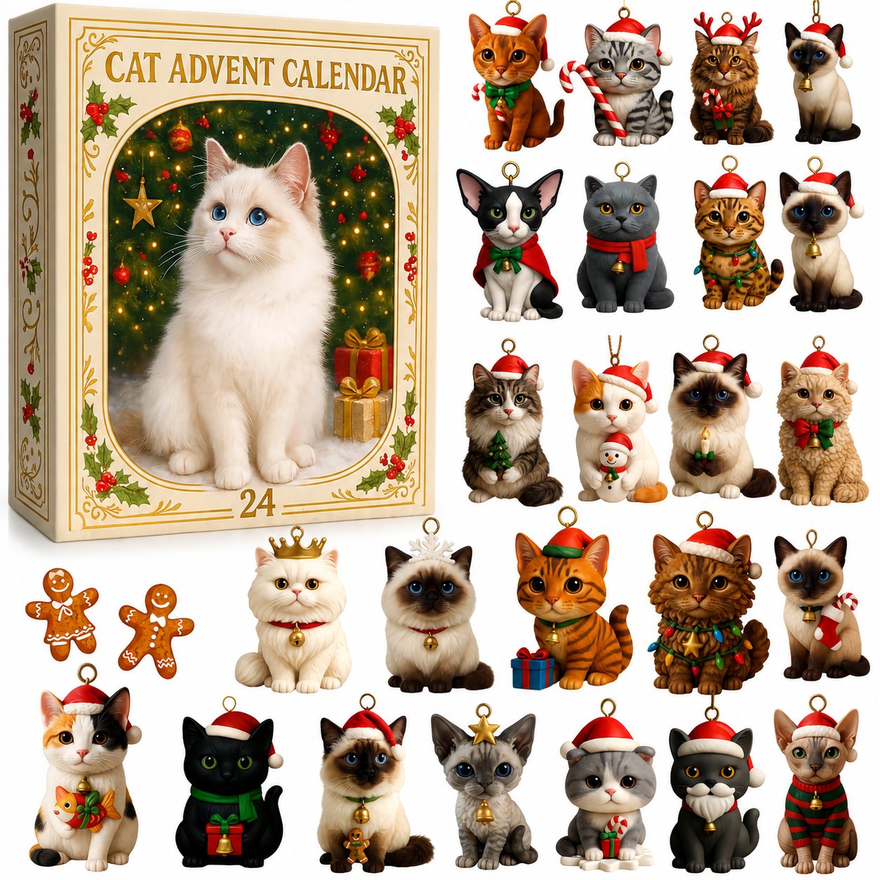 🎁 50% OFF Today 🎁 2026 Cat Advent Calendar – 24-Day Christmas Countdown Gift for Cat Lovers, Cat Owners & Friends