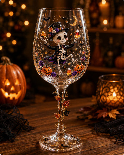 🔥HOT SALE 50% OFF🎁 Halloween 3D Wine Glass Collection Gift Box Set – 6 Spooky Collectible Designs 🎃🍷