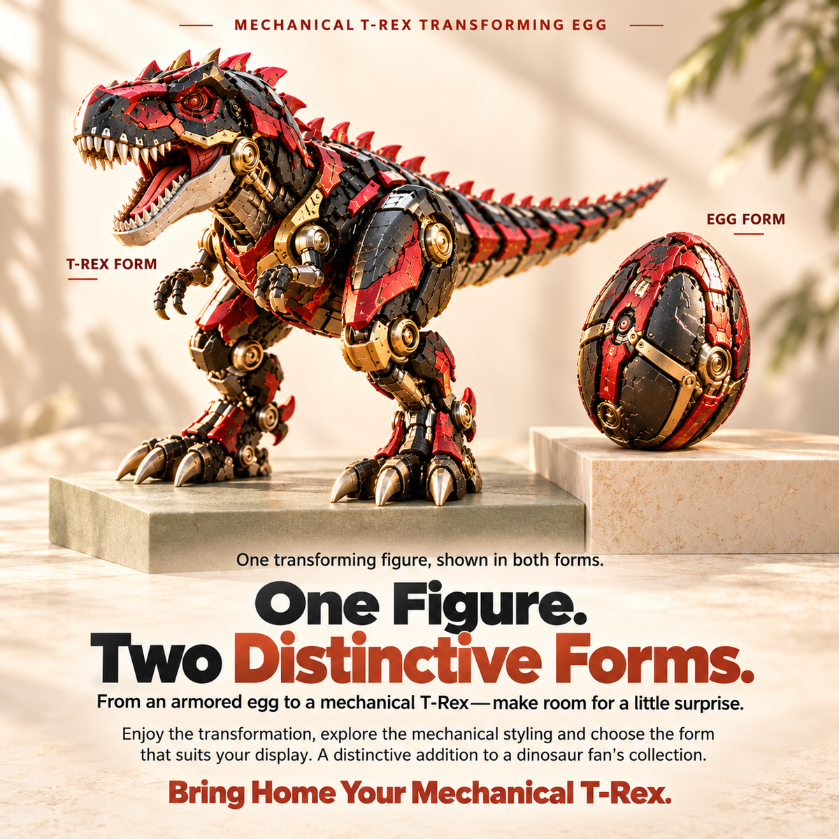 HOT SALE🔴🦖Mechanical T-Rex Egg | Transforming Dinosaur Figure
