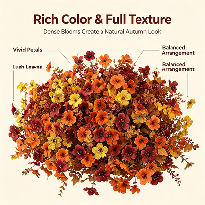 🍂Fall Artificial Flower Halloween 12pcs, UV Resistant Colorful Fake Flower🍂