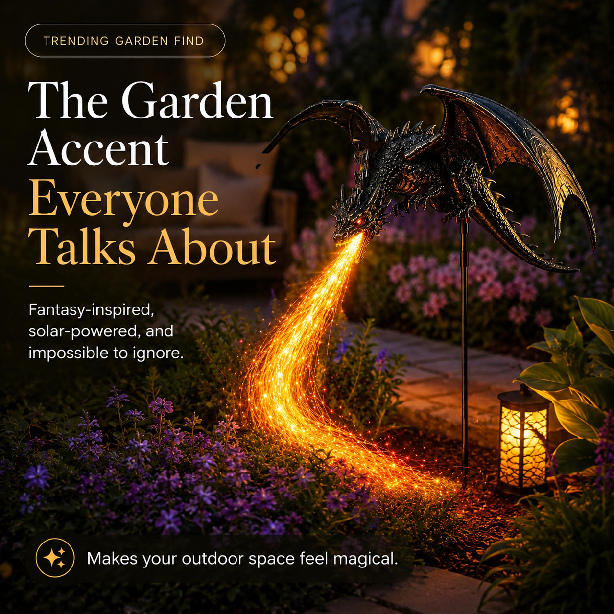 🔥HOT SALE 50% OFF🐉Solar Dragon Fire Garden Light