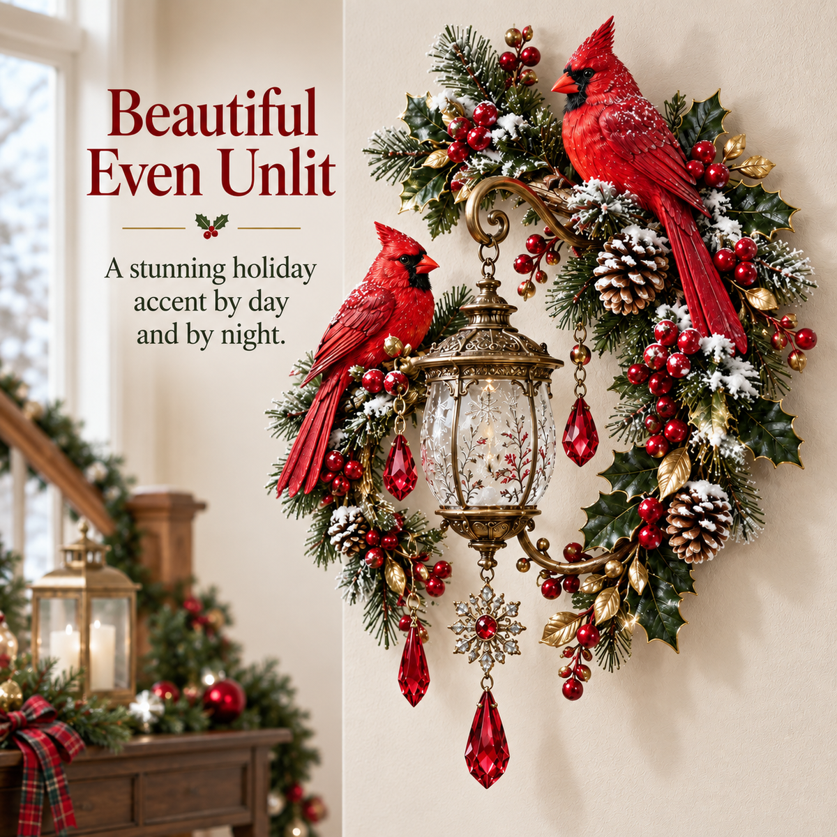 ✨Last Day 49% OFF✨Cardinal Christmas Lantern Qobliv™ – Lighted Holiday Wall Decor