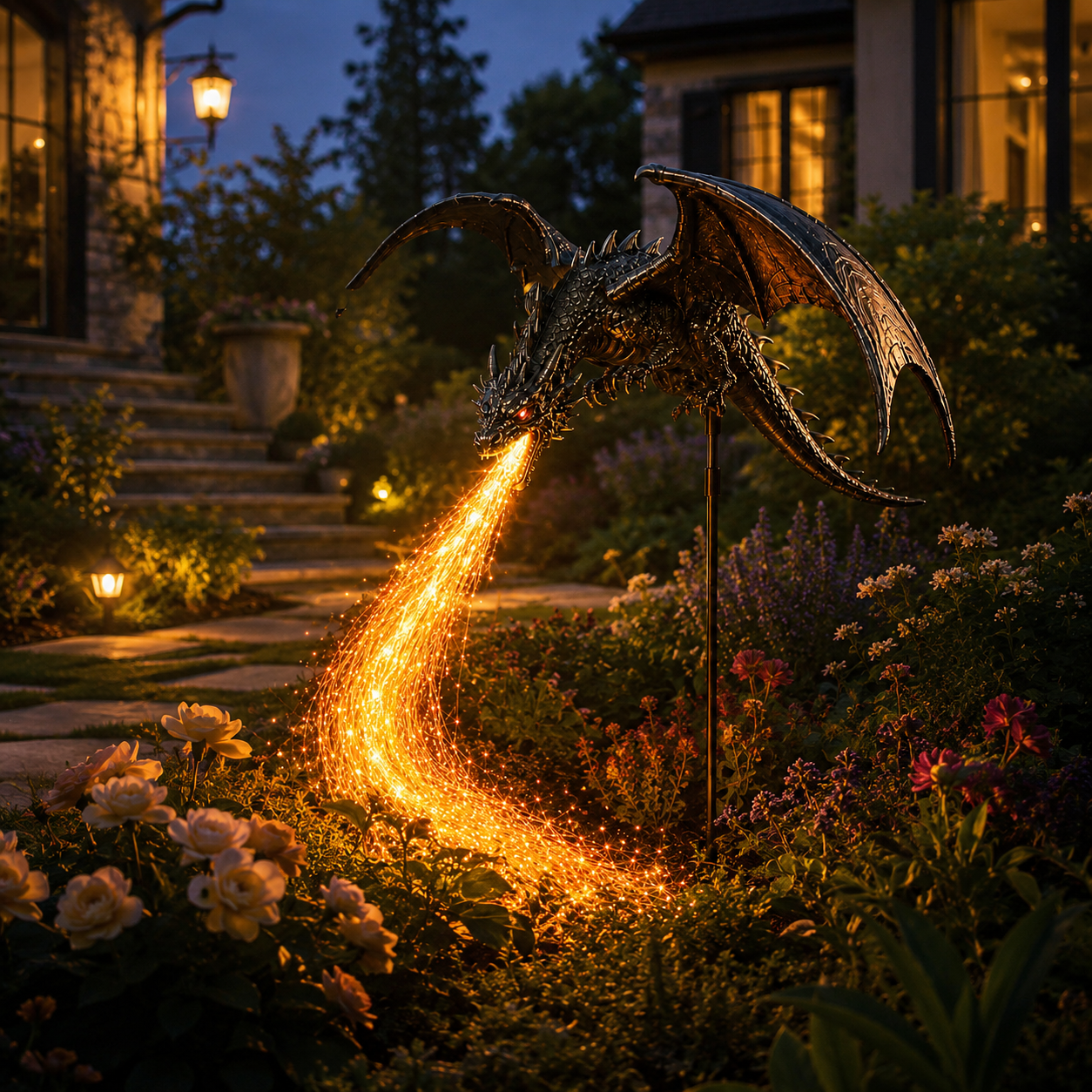 🔥HOT SALE 50% OFF🐉Solar Dragon Fire Garden Light