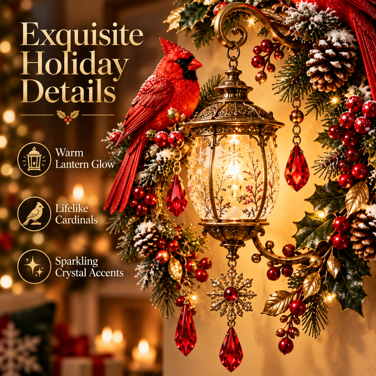 ✨Last Day 49% OFF✨Cardinal Christmas Lantern Qobliv™ – Lighted Holiday Wall Decor