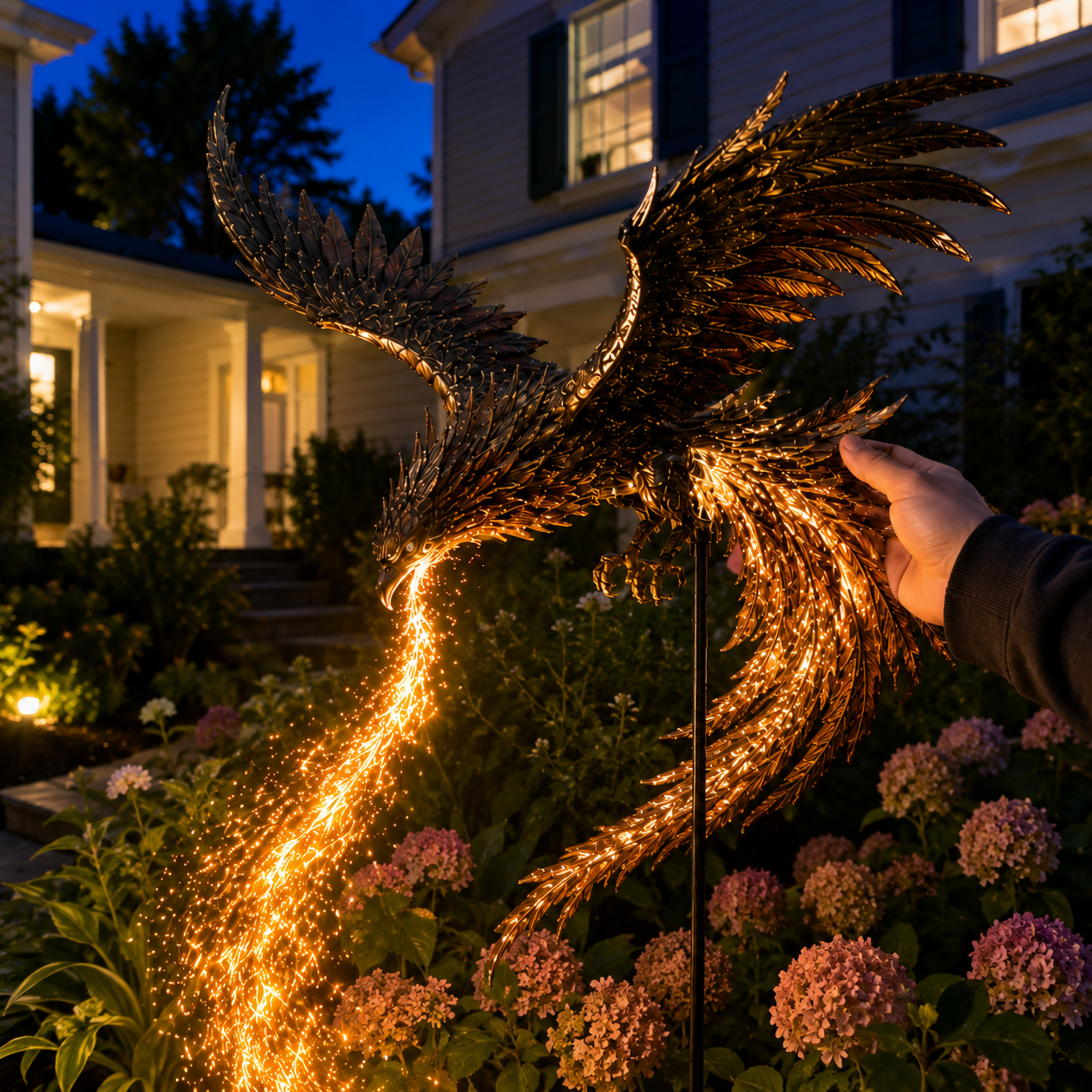 🐦‍🔥 Solar Powered Phoenix Fire Garden Light