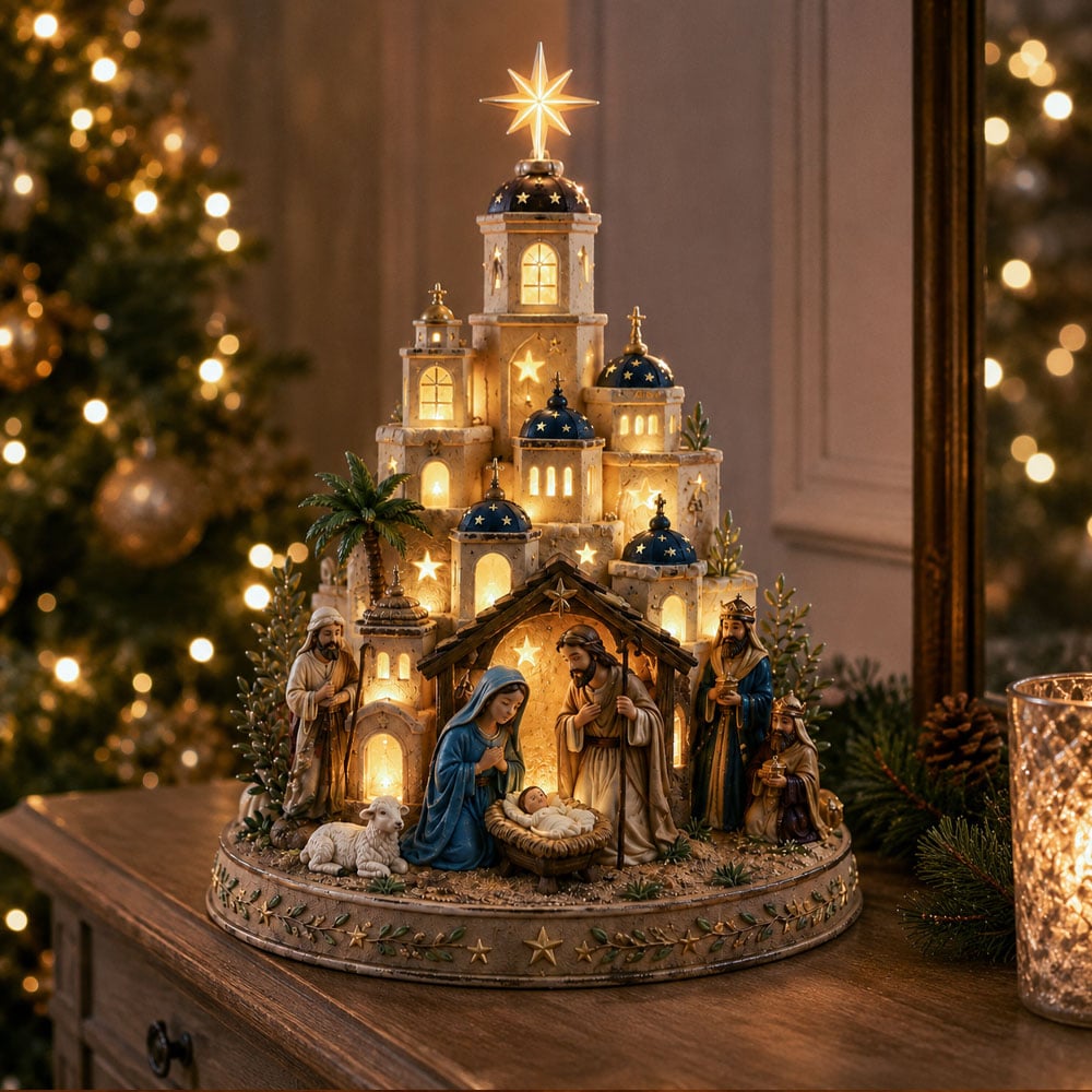 🕊️ Bethlehem Nativity Light Tower — Let His Light Shine This Christmas