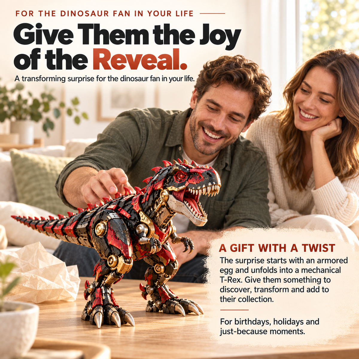 HOT SALE🔴🦖Mechanical T-Rex Egg | Transforming Dinosaur Figure