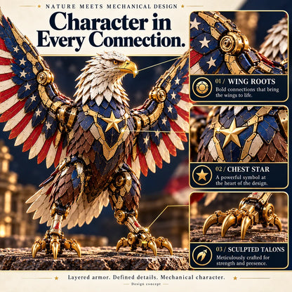 Egg to Transforming Mechanical Toy🦅 Stars & Stripes Mechanical Figure With Bold Wing Details