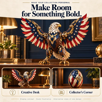 Egg to Transforming Mechanical Toy🦅 Stars & Stripes Mechanical Figure With Bold Wing Details