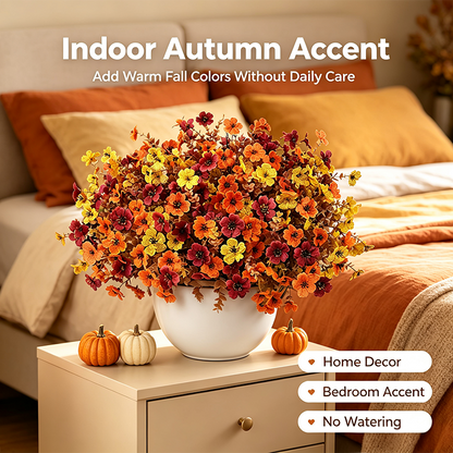 🍂Fall Artificial Flower Halloween 12pcs, UV Resistant Colorful Fake Flower🍂