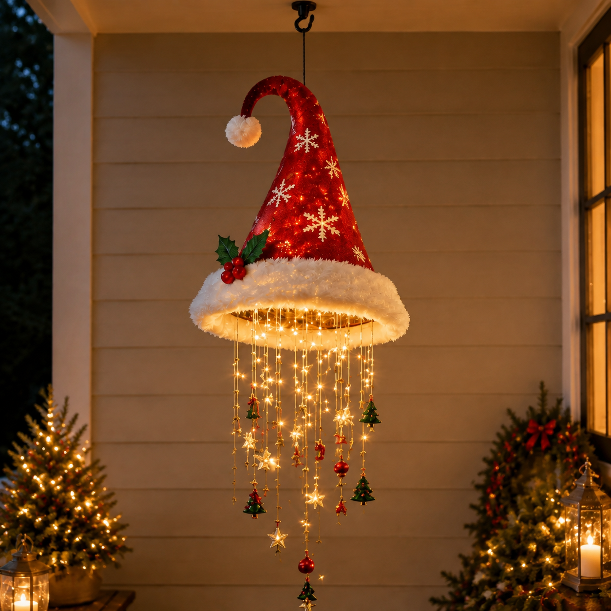 🔥TODAY 55% OFF🎅 Santa Hat Hanging Chandelier 🎄