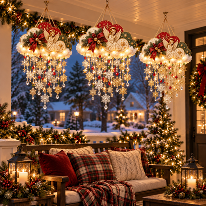 ✨ Angelic Christmas Snowfall Cloud – Warm Hanging Holiday Light