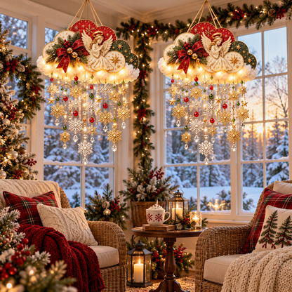✨ Angelic Christmas Snowfall Cloud – Warm Hanging Holiday Light