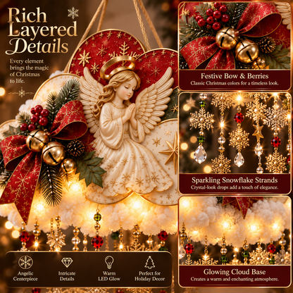 ✨ Angelic Christmas Snowfall Cloud – Warm Hanging Holiday Light