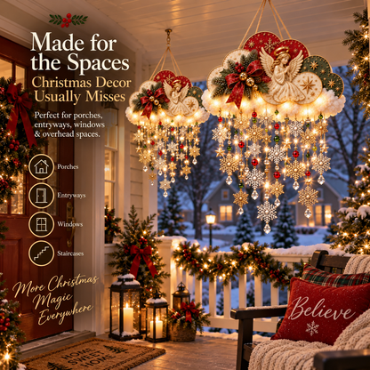 ✨ Angelic Christmas Snowfall Cloud – Warm Hanging Holiday Light