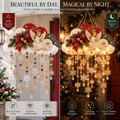 ✨ Angelic Christmas Snowfall Cloud – Warm Hanging Holiday Light