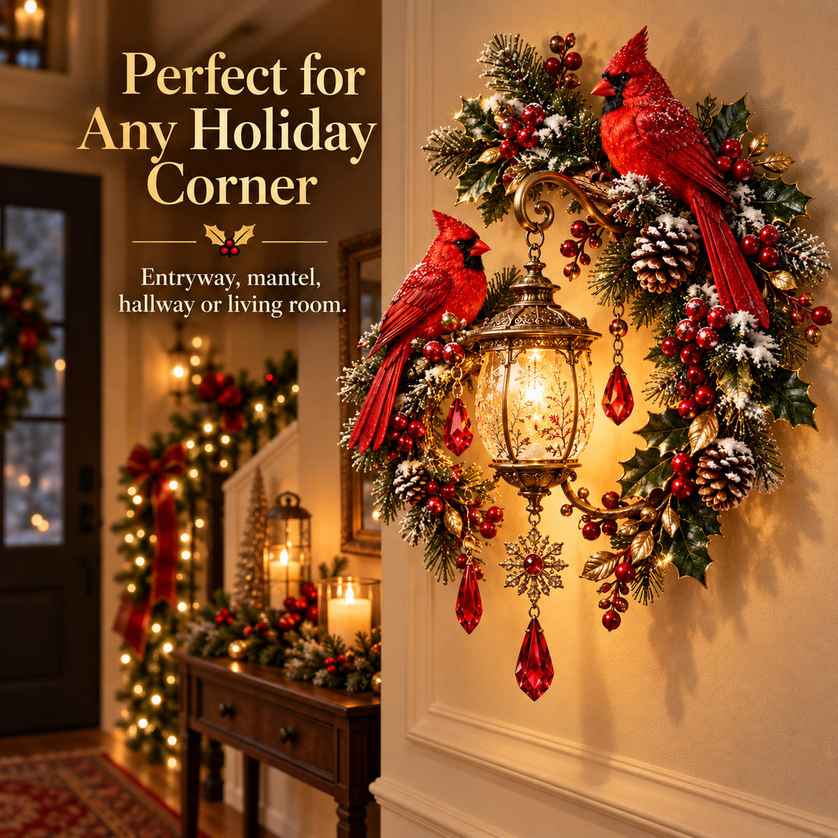 ✨Last Day 49% OFF✨Cardinal Christmas Lantern Qobliv™ – Lighted Holiday Wall Decor